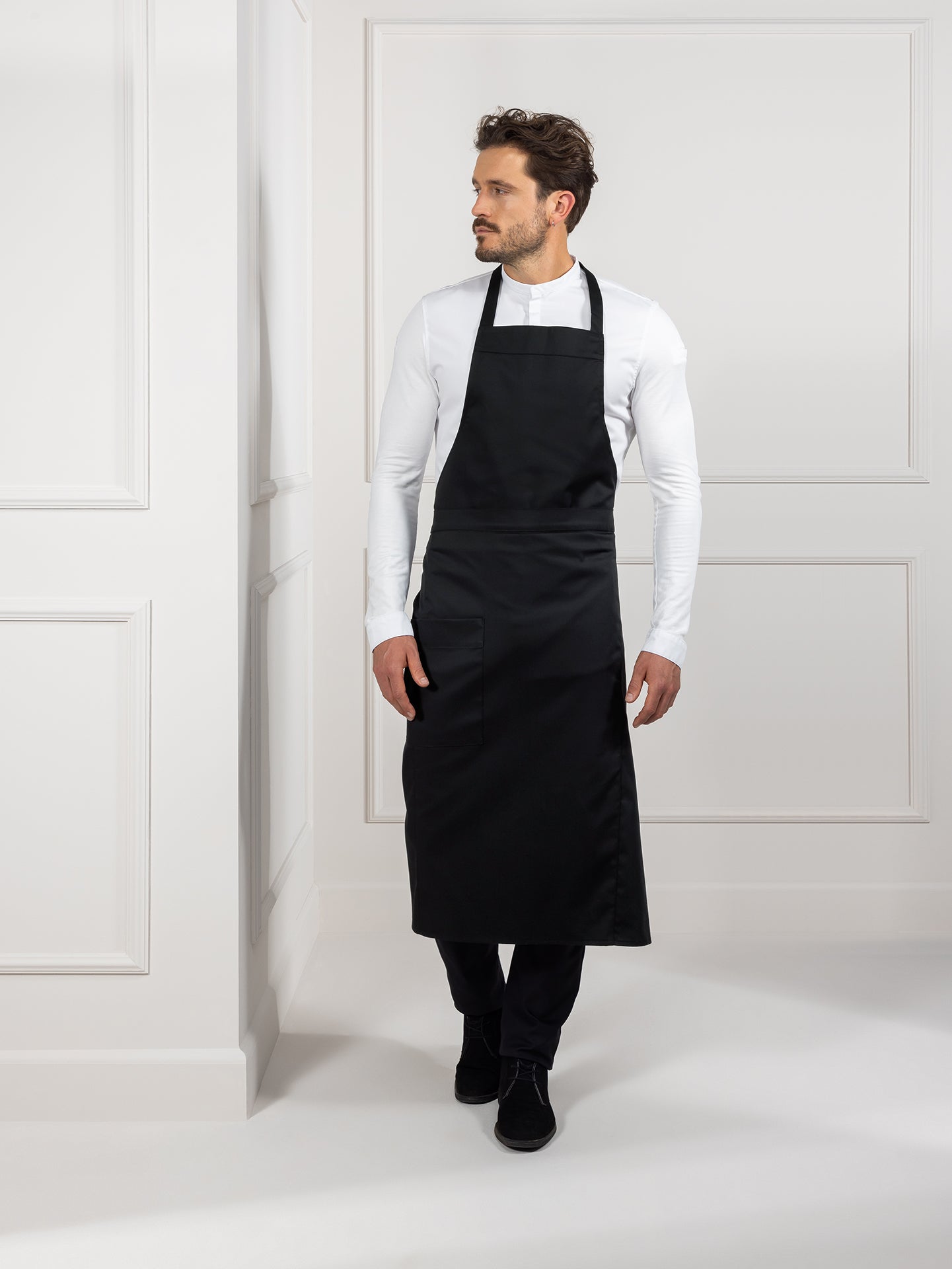 Bib Apron Atlanta Black by Le Nouveau Chef - ChefsCotton