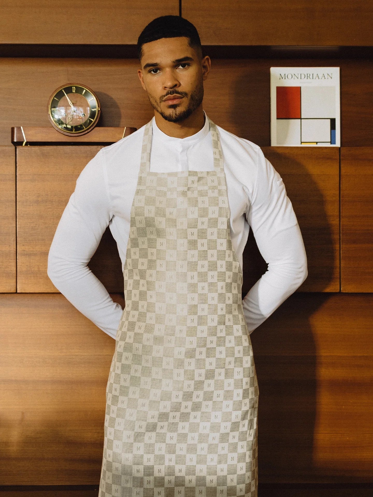 Bib Apron Denver Warm Grey by Le Nouveau Chef - ChefsCotton