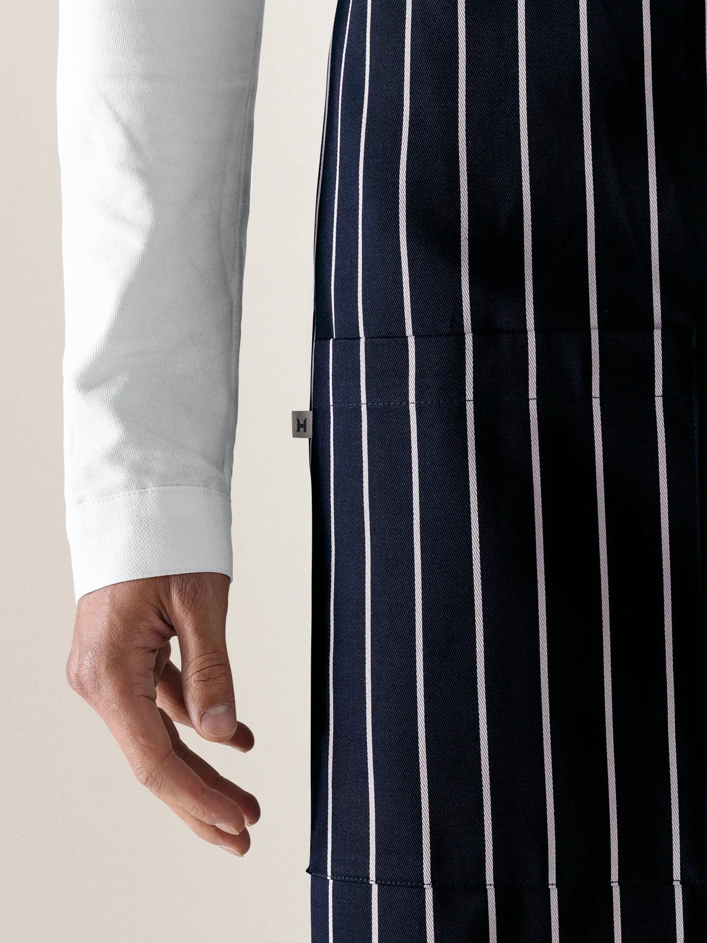 Bib Apron Peter Butcherstripe - Le Nouveau Chef - ChefsCotton - With logo and name embroidery personalisation options