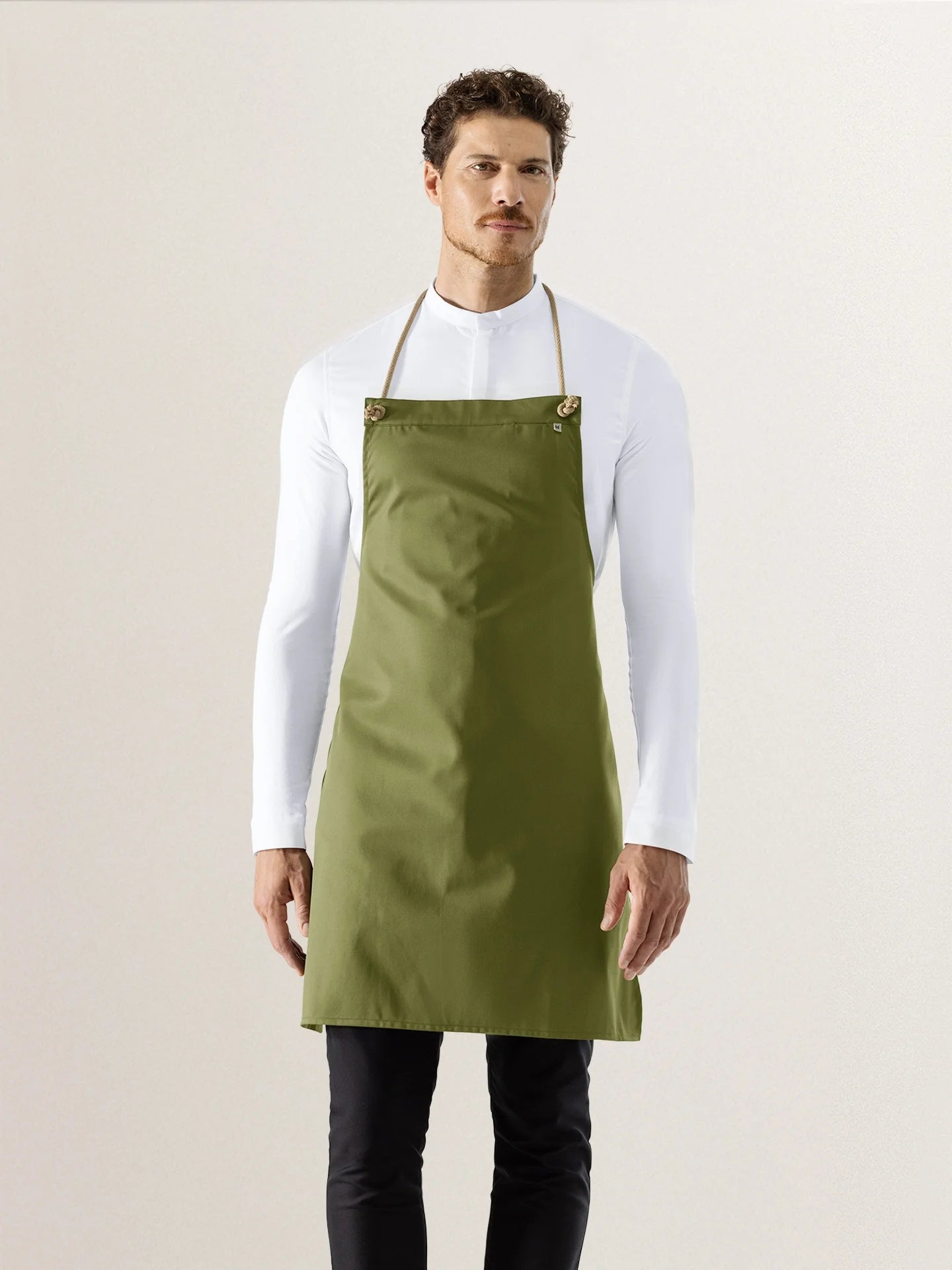 Bib Apron Spanish One Olive Green by Le Nouveau Chef - ChefsCotton