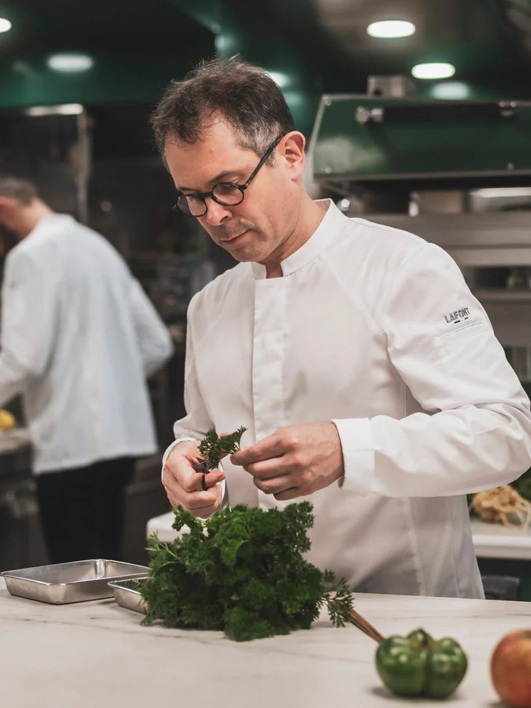 Chef Jacket Basil 2 White by LaFont - ChefsCotton