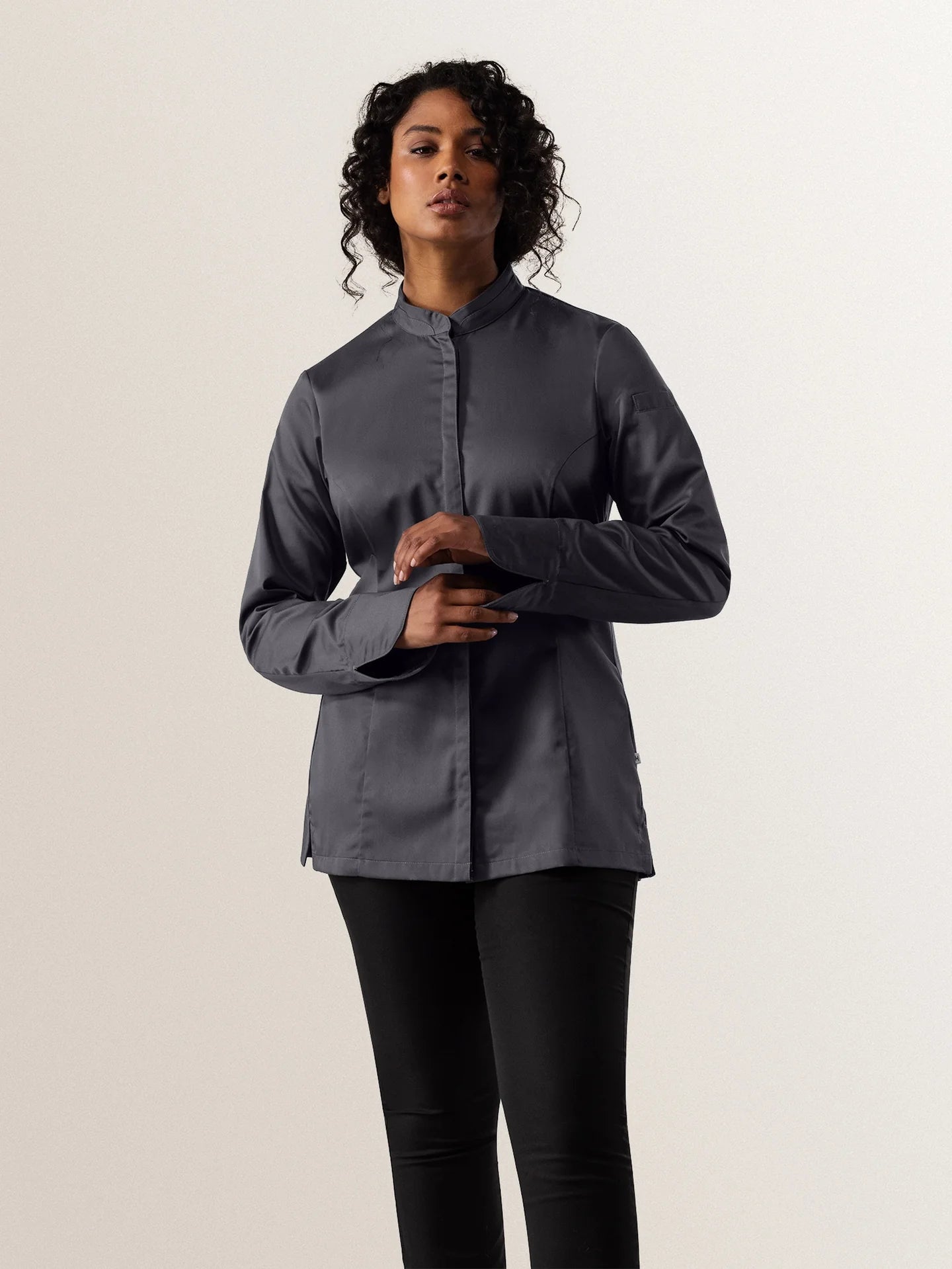 Chef Jacket Elise Dark Grey by Le Nouveau Chef - ChefsCotton