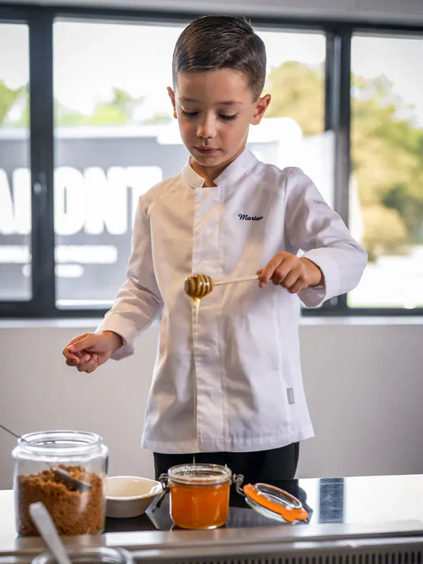 Kids Chef Jacket Basil White by LaFont - ChefsCotton