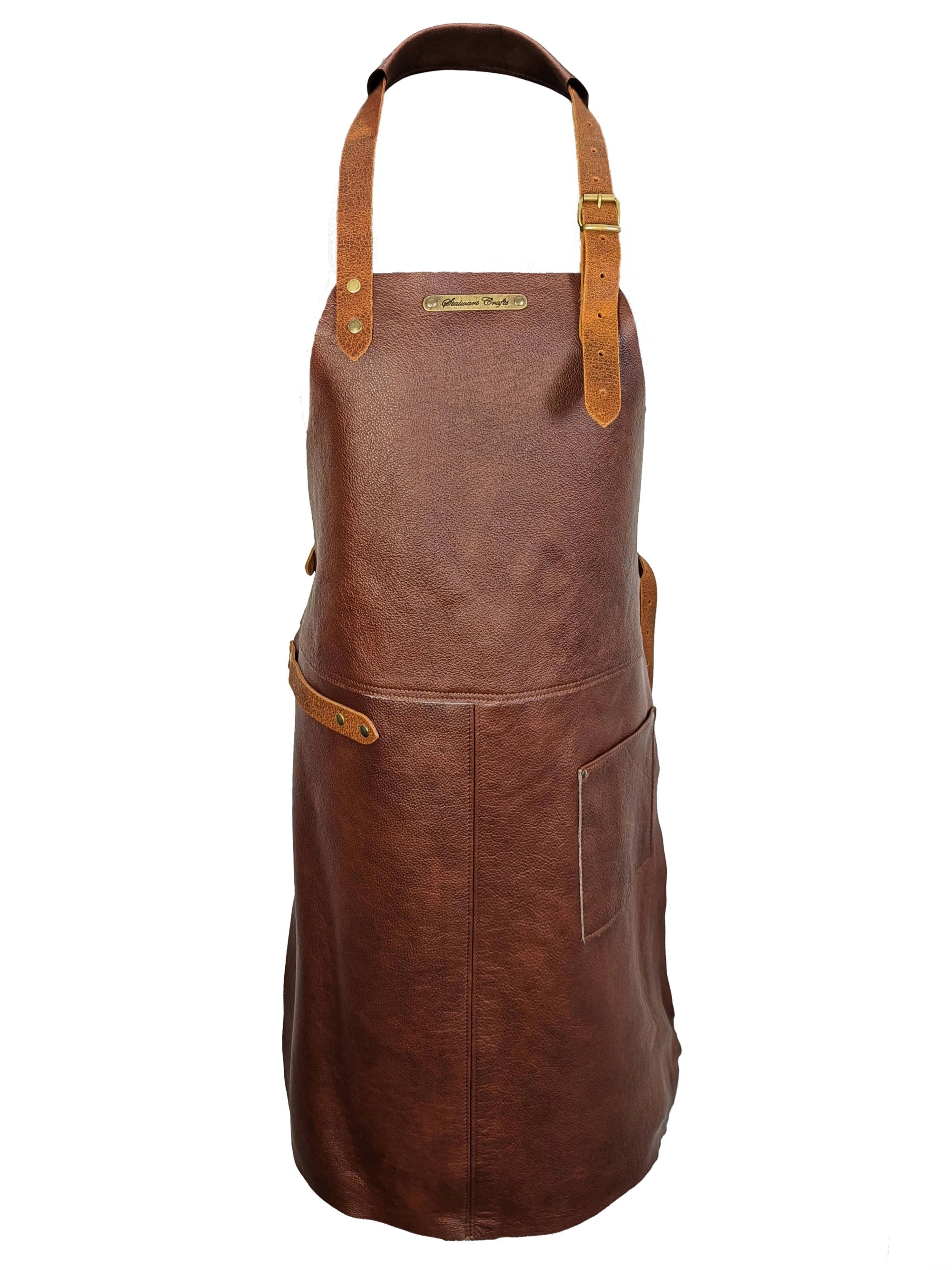 Leather Apron Classic Brown Deluxe by Handcrafted Leather Aprons - ChefsCotton