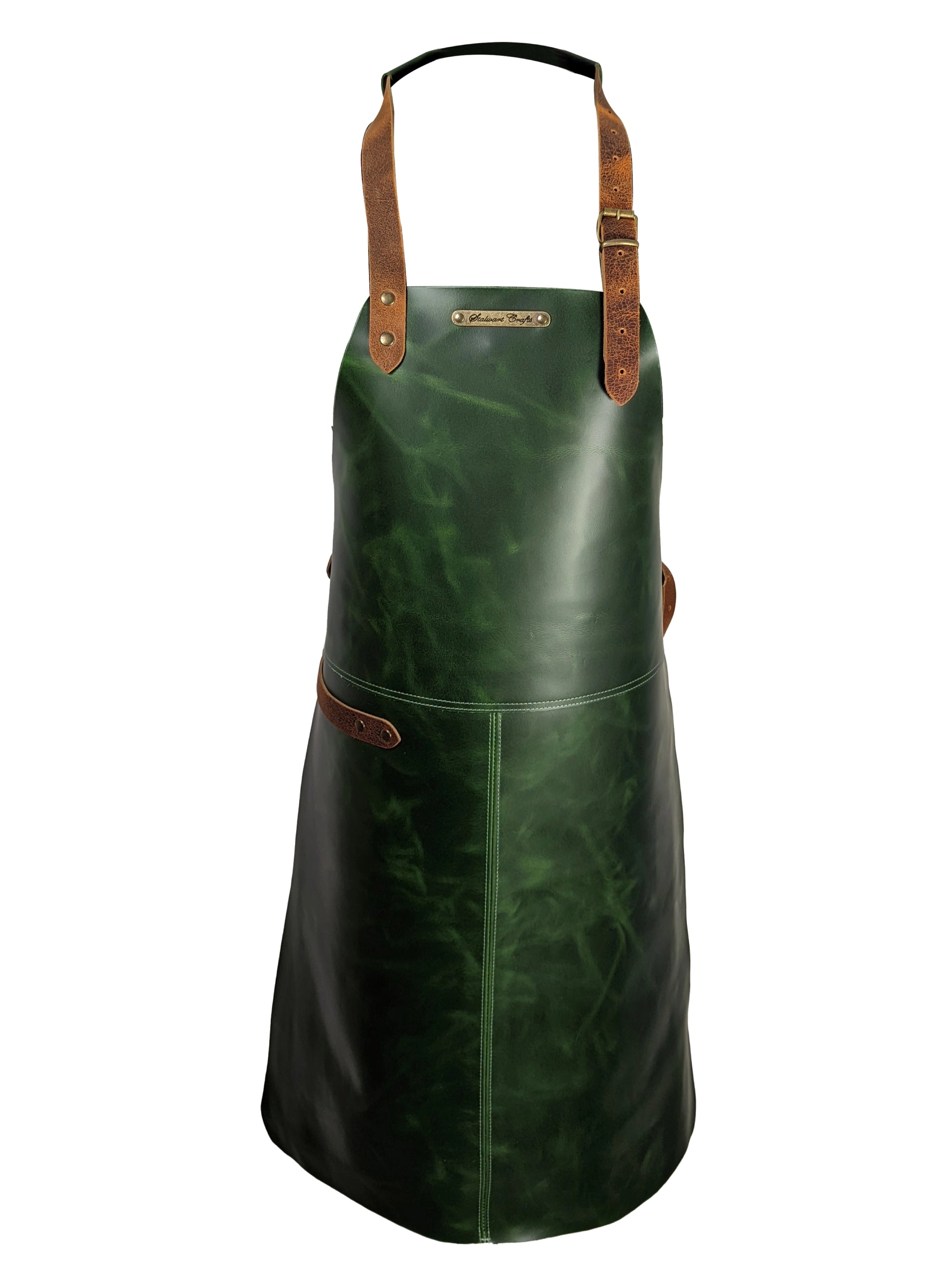 Leather Apron Classic Green Rustic by Handcrafted Leather Aprons - ChefsCotton