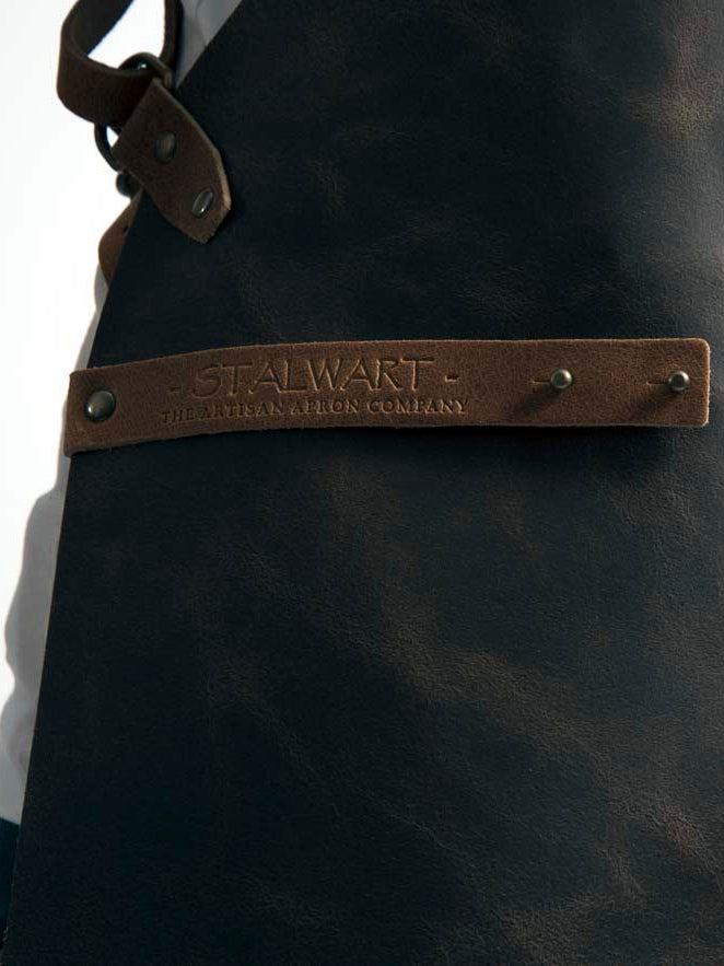 Leather Apron Cross Strap Rustic Brown by Professional - ChefsCotton