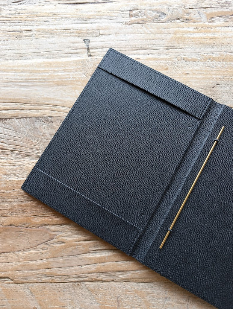 Custom Leather Menu Cover Deluxe Hardcover Style - ChefsCotton