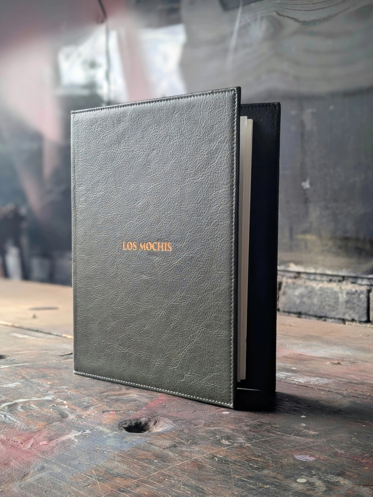 Custom Leather Menu Cover Deluxe Hardcover Style - ChefsCotton