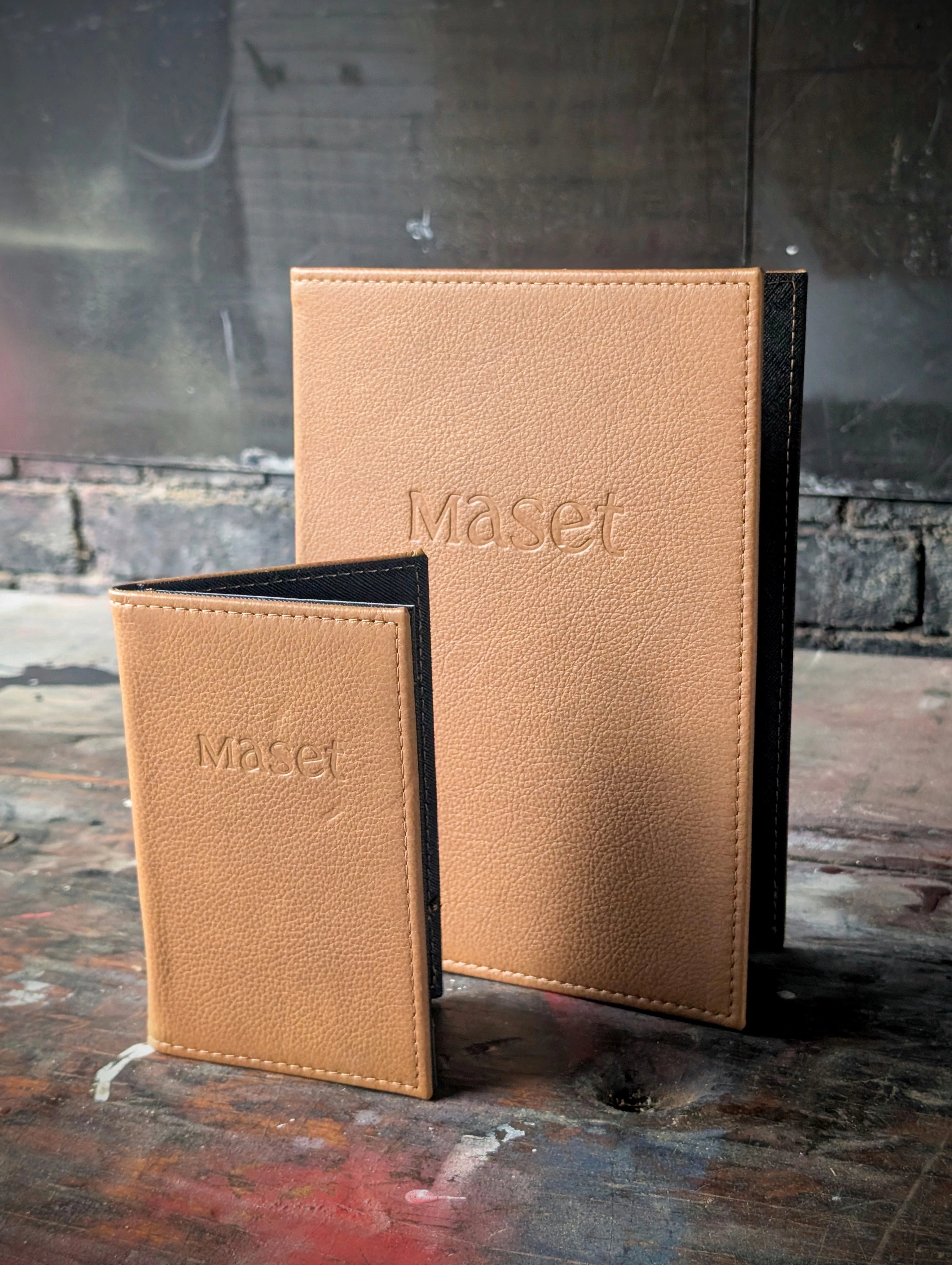 Custom Leather Menu Cover Deluxe Hardcover Style - ChefsCotton