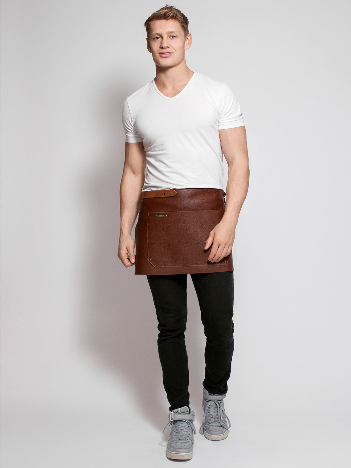 Leather Waist Apron Deluxe Brown by Handcrafted Leather Aprons - ChefsCotton