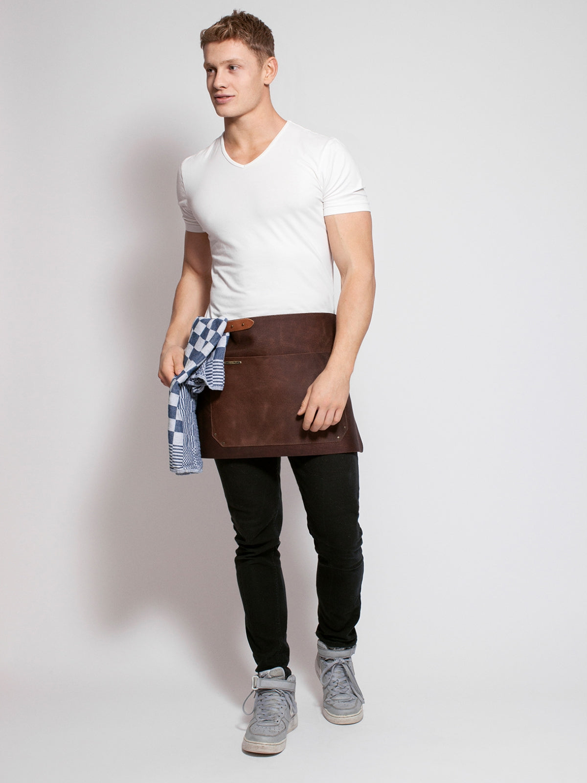 Leather Waist Apron Rustic Brown by Handcrafted Leather Aprons - ChefsCotton