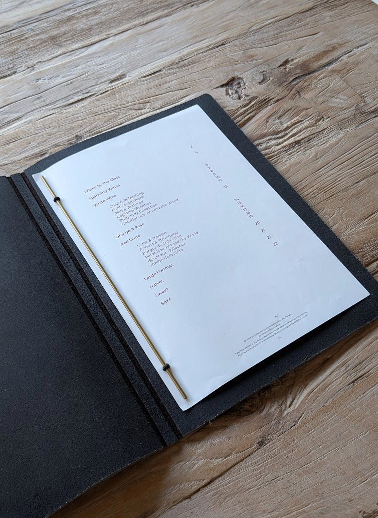 Menu Cover Saddlehide Skin - Magazine Style by ChefsCotton - ChefsCotton