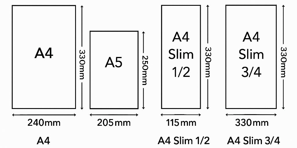 Menu Cover Sizes