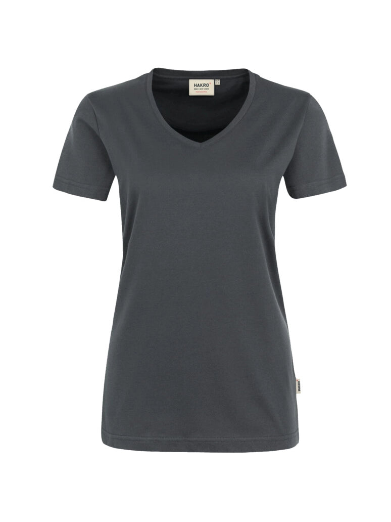 Performance Women V-Shirt Mikralinar® Anthracite by Hakro - ChefsCotton