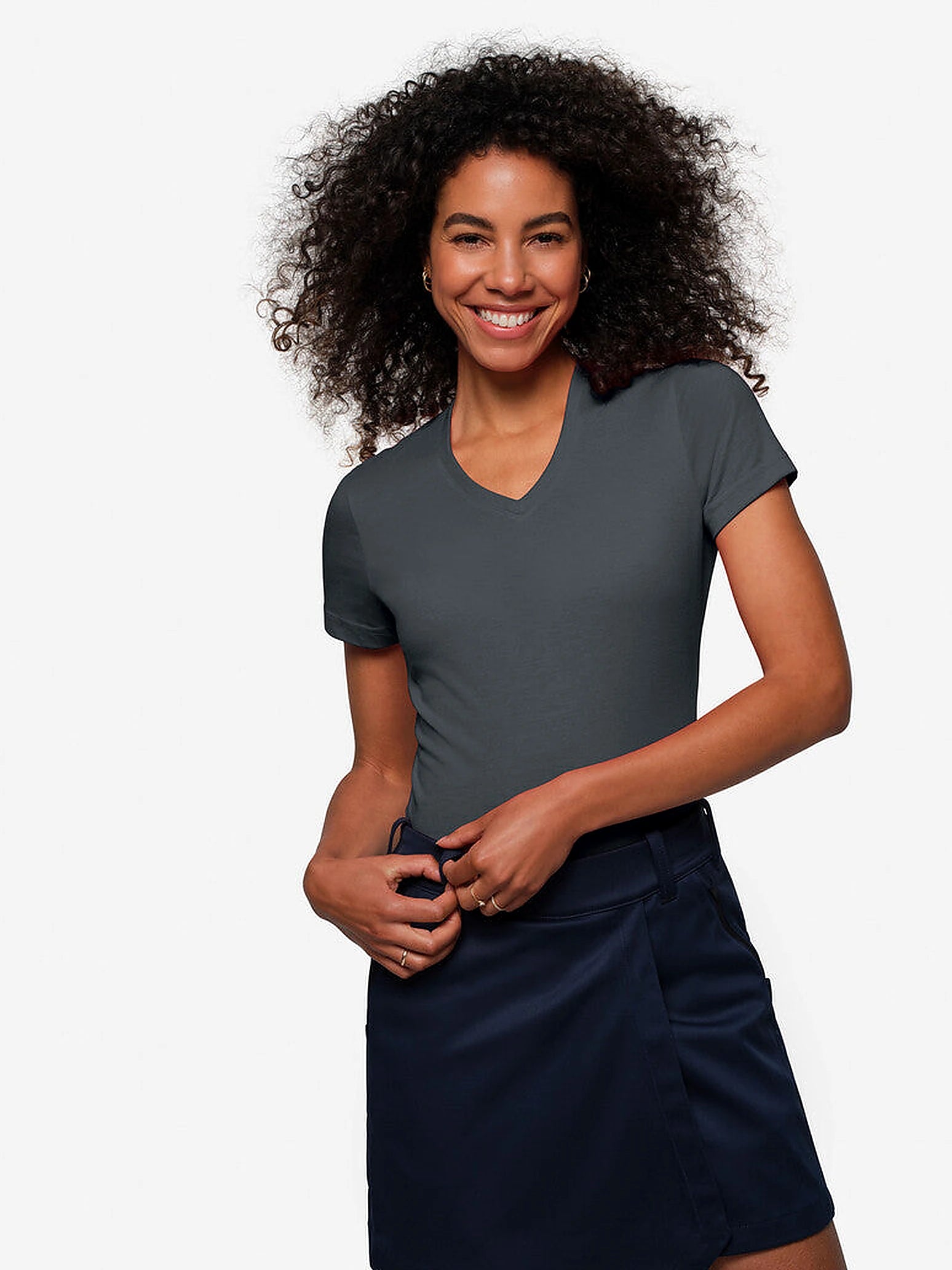 Performance Women V-Shirt Mikralinar® Anthracite by Hakro - ChefsCotton