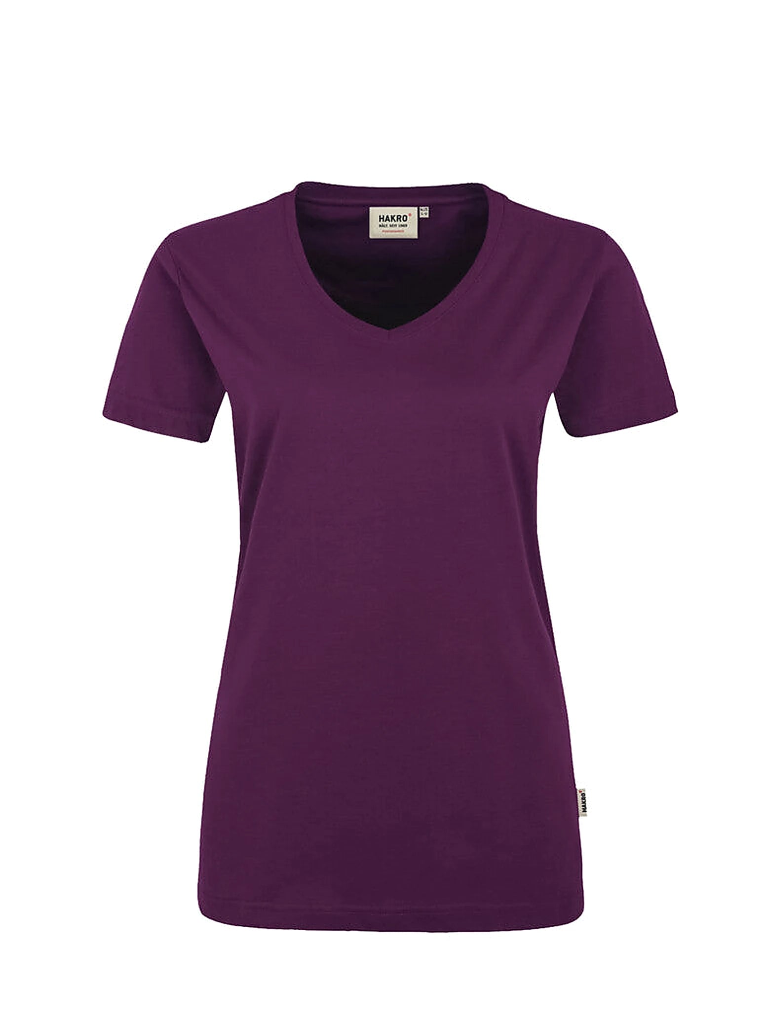 Performance Women V-Shirt Mikralinar® Aubergine by Hakro - ChefsCotton