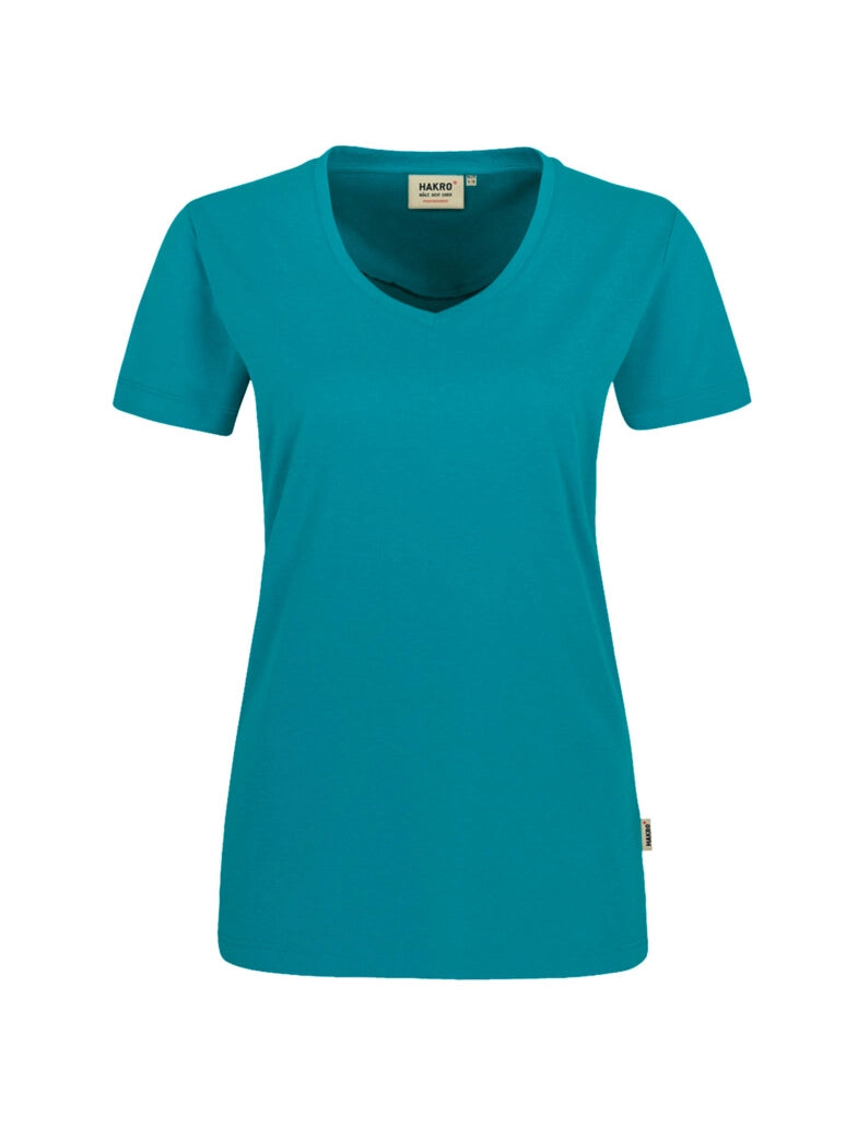 Performance Women V-Shirt Mikralinar® Emerald by Hakro - ChefsCotton