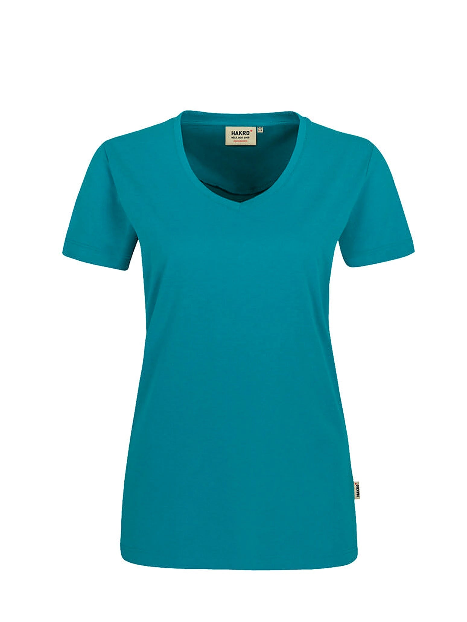 Performance Women V-Shirt Mikralinar® Emerald by Hakro - ChefsCotton