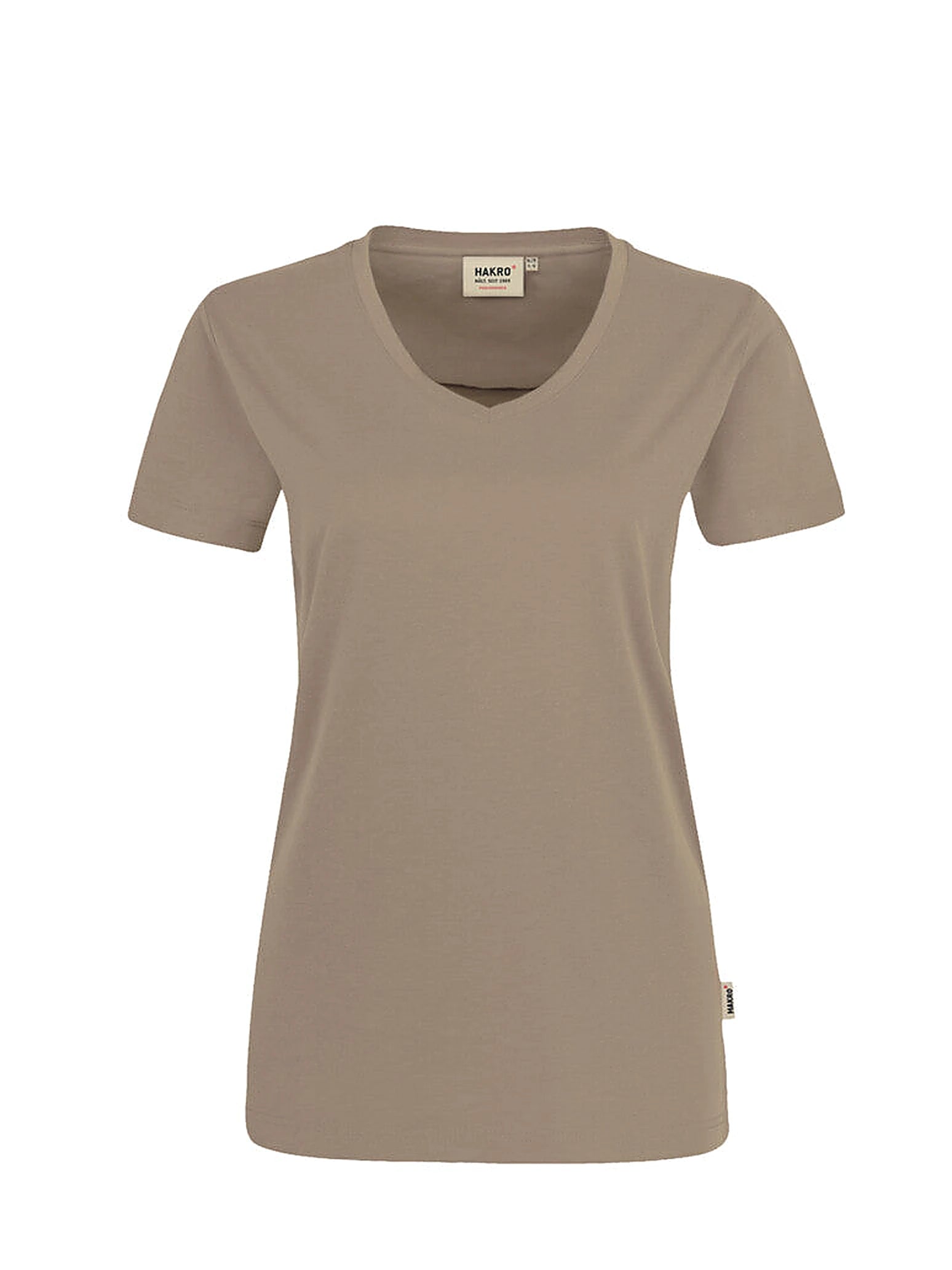 Performance Women V-Shirt Mikralinar® Khaki by Hakro - ChefsCotton