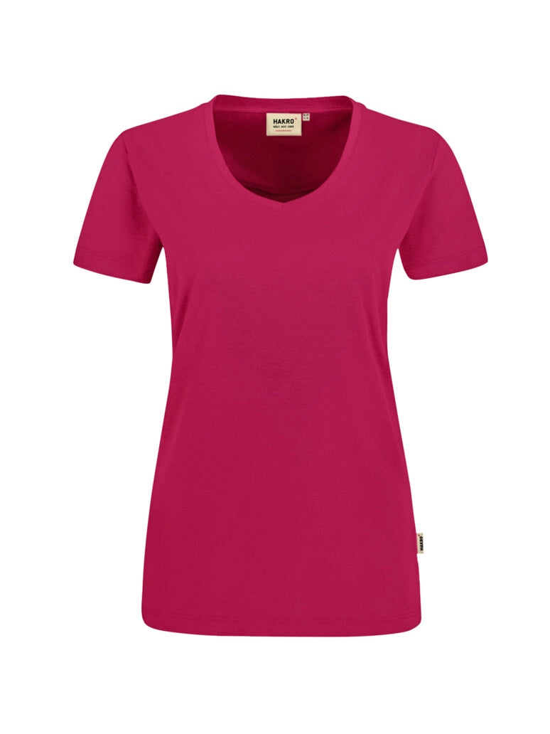 Performance Women V-Shirt Mikralinar® Magenta by Hakro - ChefsCotton