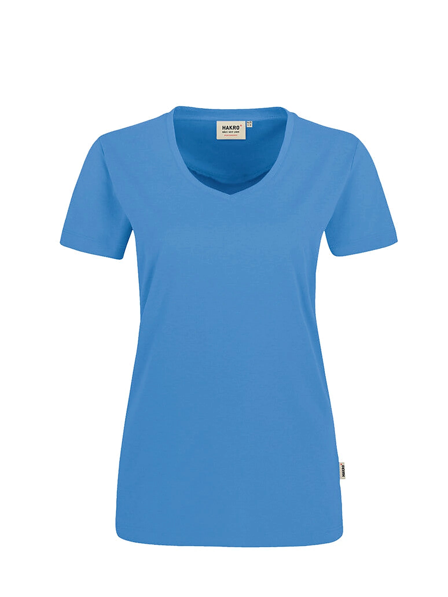Performance Women V-Shirt Mikralinar® Malibu Blue by Hakro - ChefsCotton