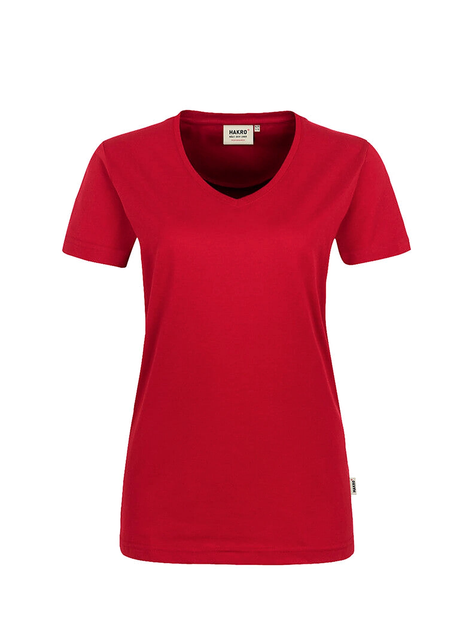 Performance Women V-Shirt Mikralinar® Red by Hakro - ChefsCotton