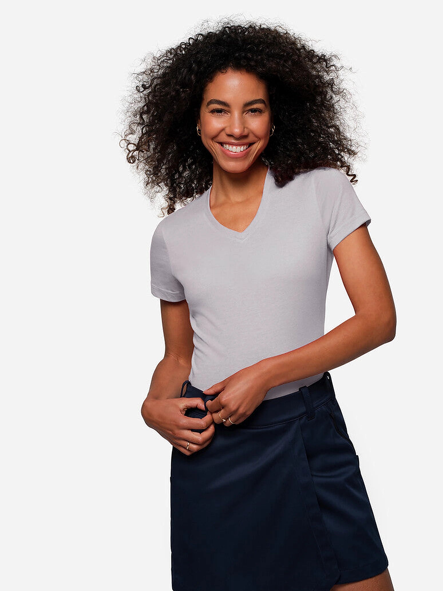 Performance Women V-Shirt Mikralinar® Titanium by Hakro - ChefsCotton