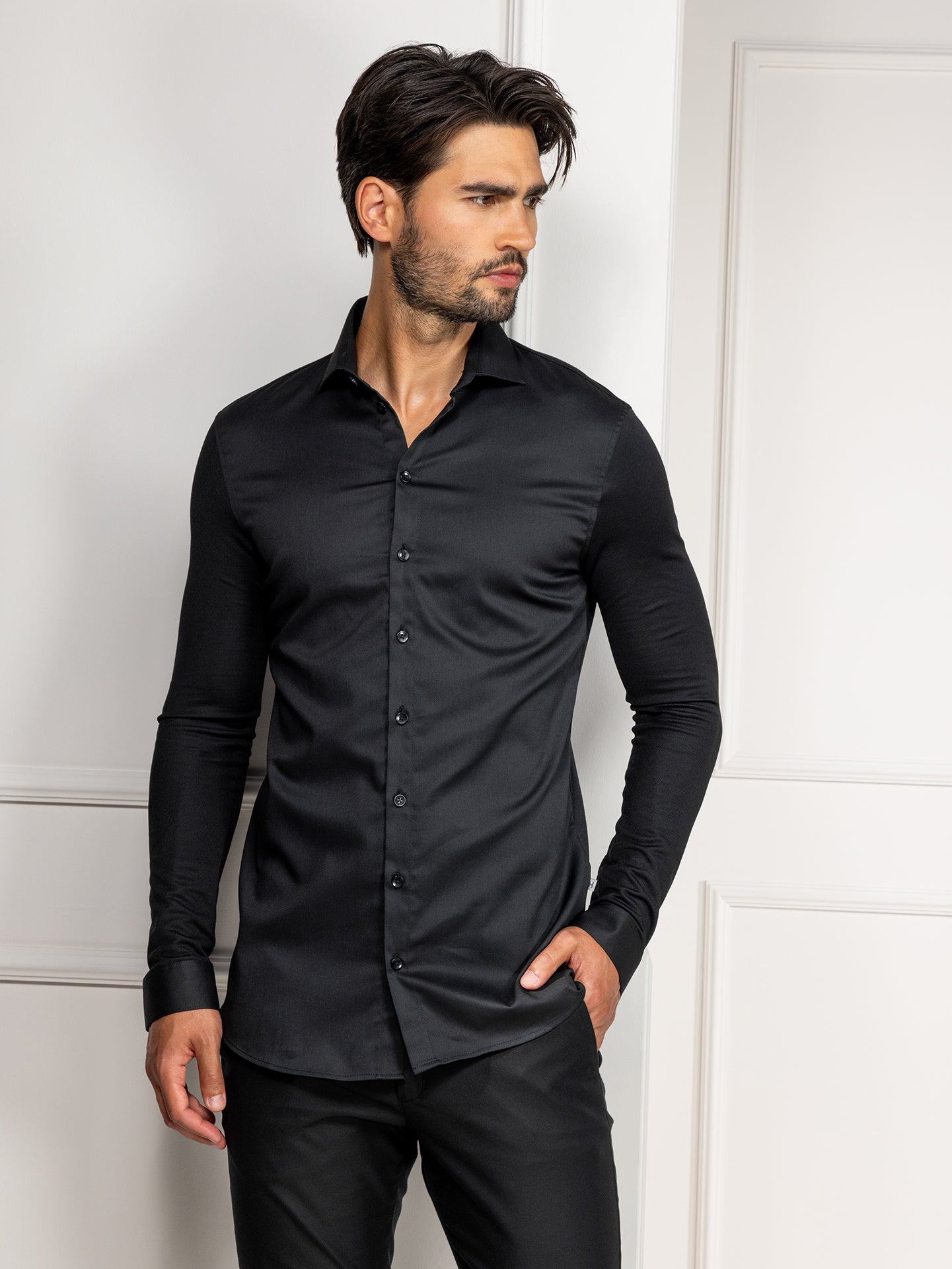 Service Shirt Liam Black by Le Nouveau Chef