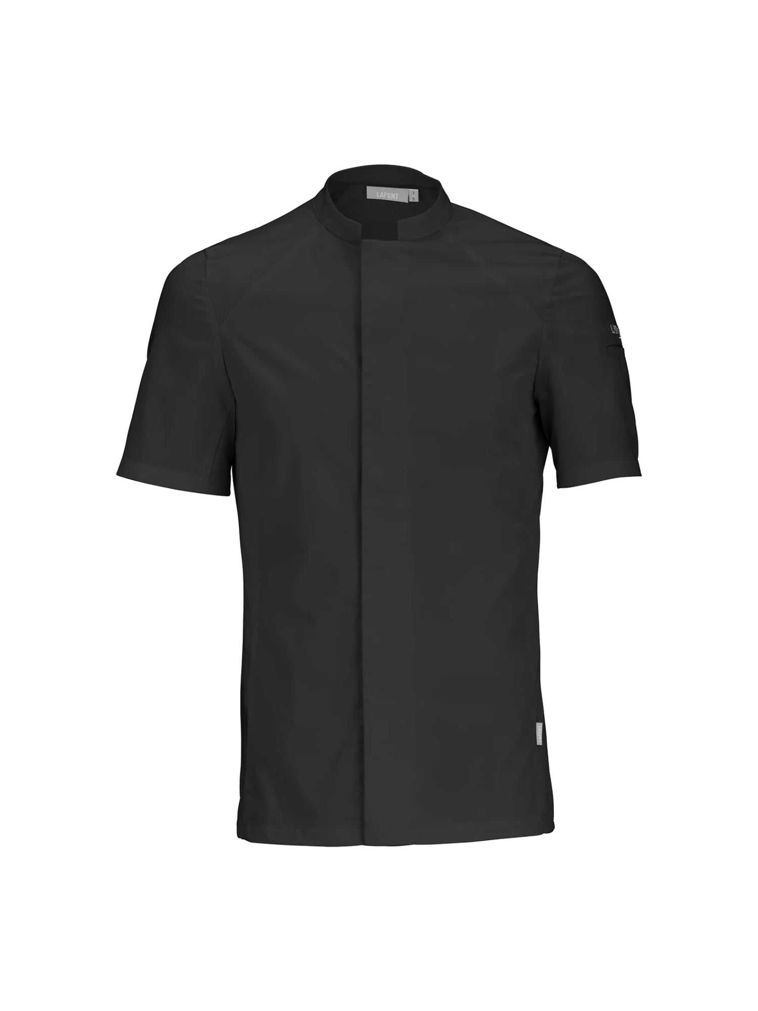 Short-Sleeved Chef Jacket Basil 2 Black by LaFont - ChefsCotton