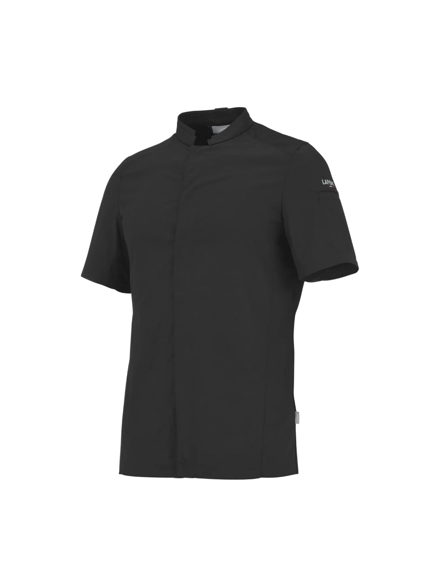 Short Sleeved Chef Jacket Marjoram Black by La Font - Get the best deal at ChefsCotton