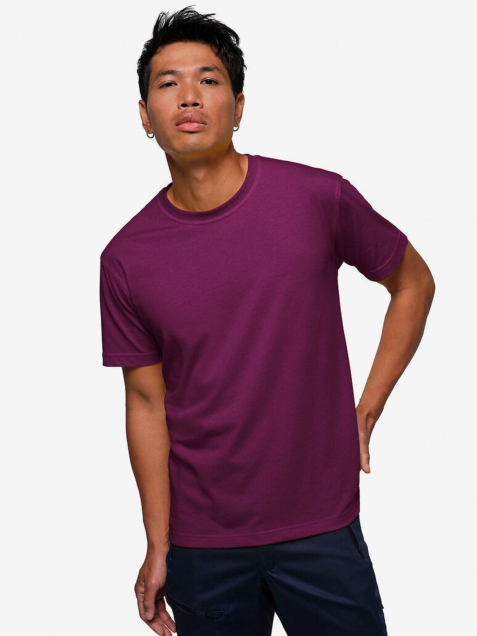 Unisex T-Shirt Performance Mikralinar® Aubergine by Hakro - ChefsCotton