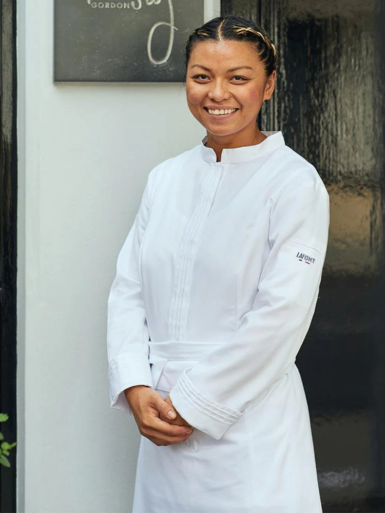 Women's Chef Jacket Cristal Pi White by LaFont - ChefsCotton