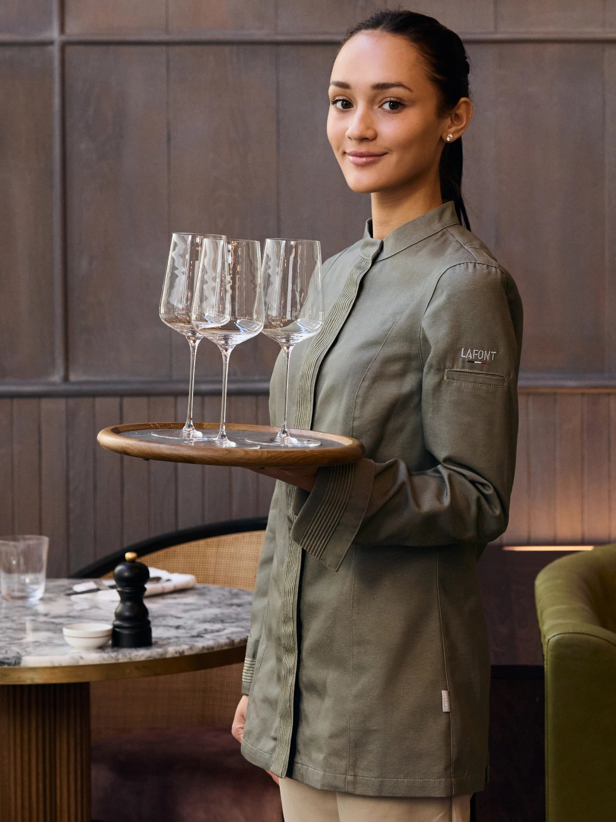 Women's Chef Jacket Fava Khaki