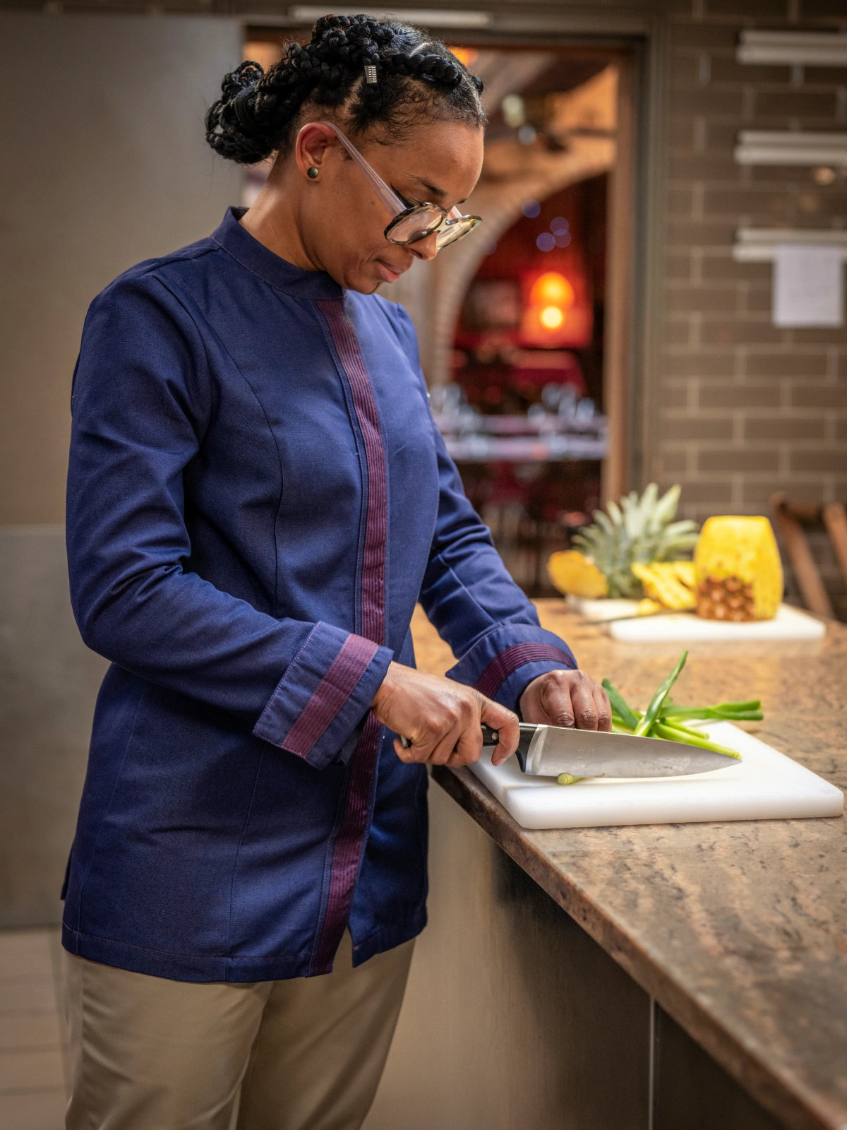 Women's Chef Jacket Fava Navy