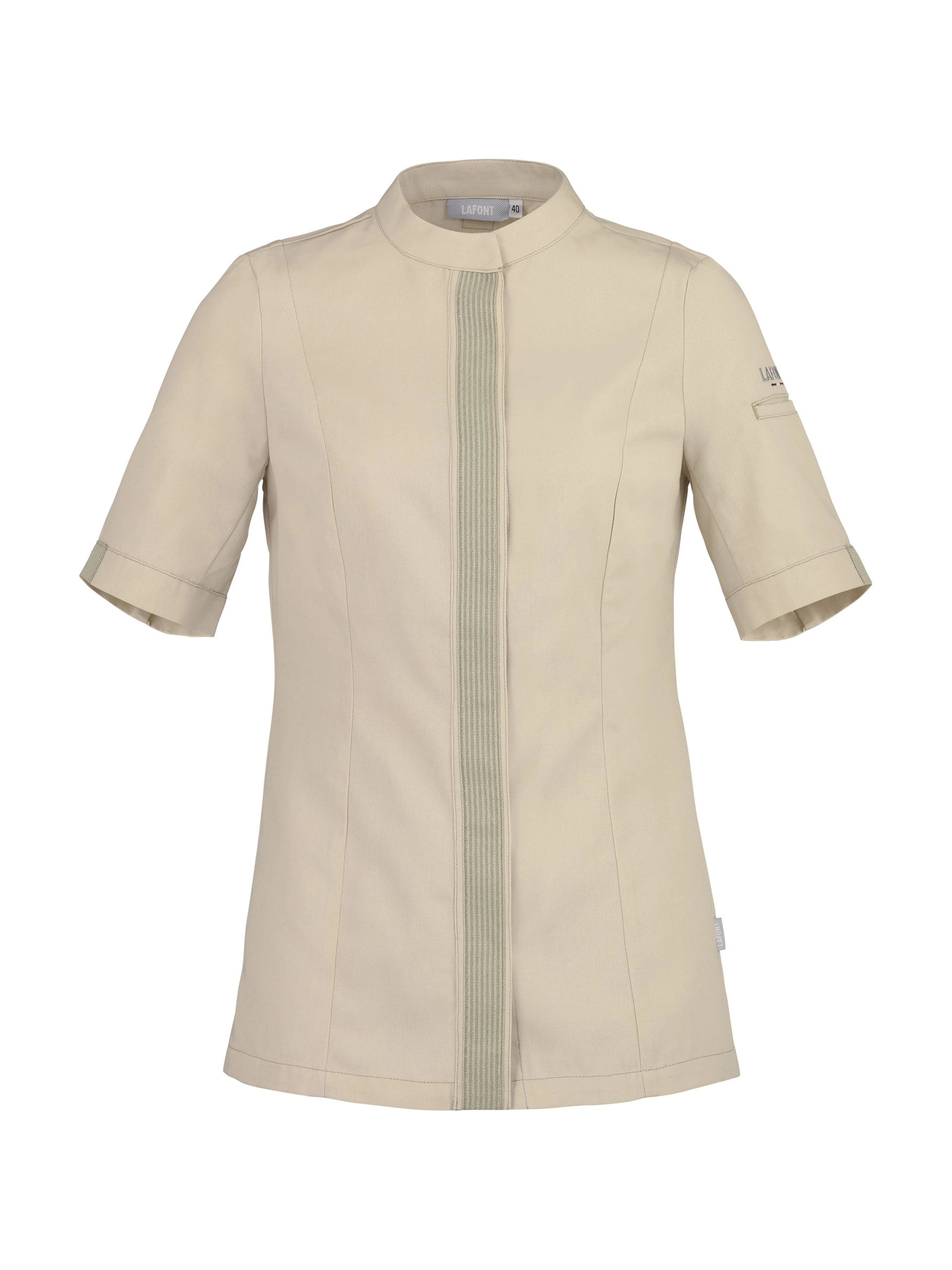 Women's Short-Sleeved Chef Jacket Fava Beige by LaFont ChefsCotton