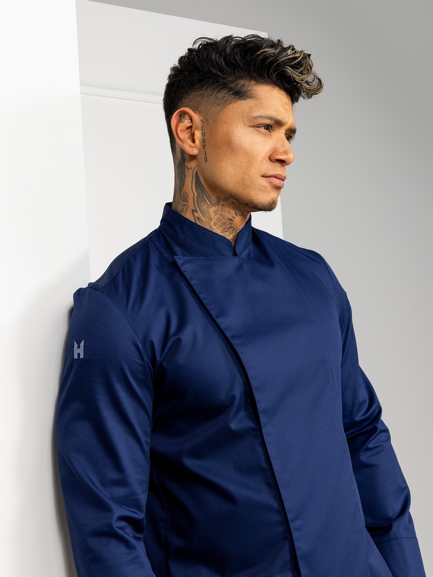 Chef Jacket Dave Navy by Le Nouveau Chef -  ChefsCotton