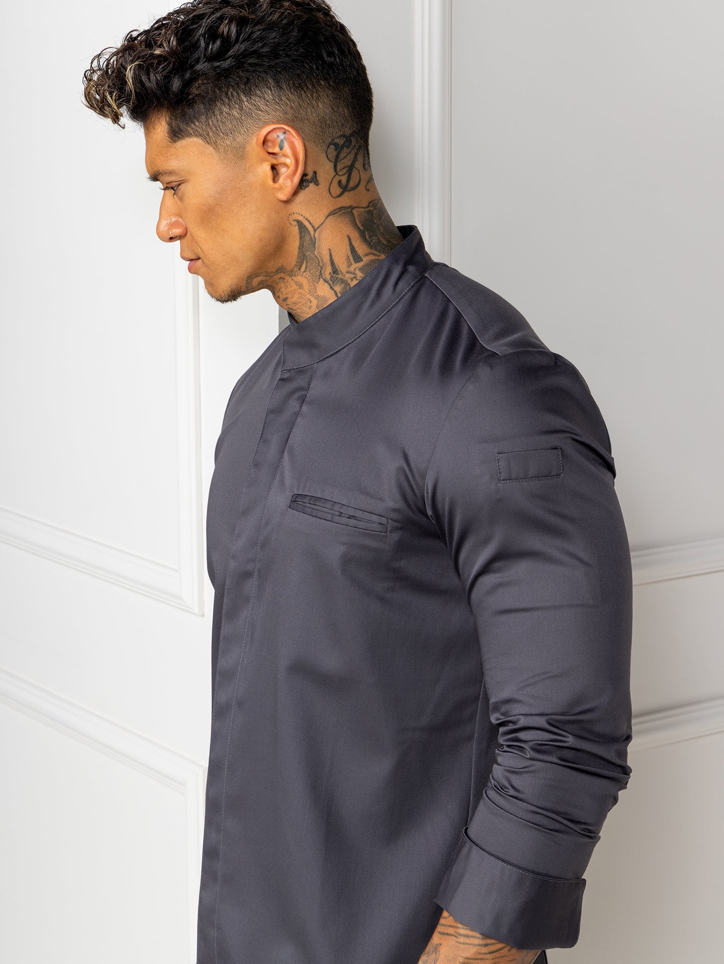 Chef Jacket Alain Dark Grey by Le Nouveau Chef -  ChefsCotton