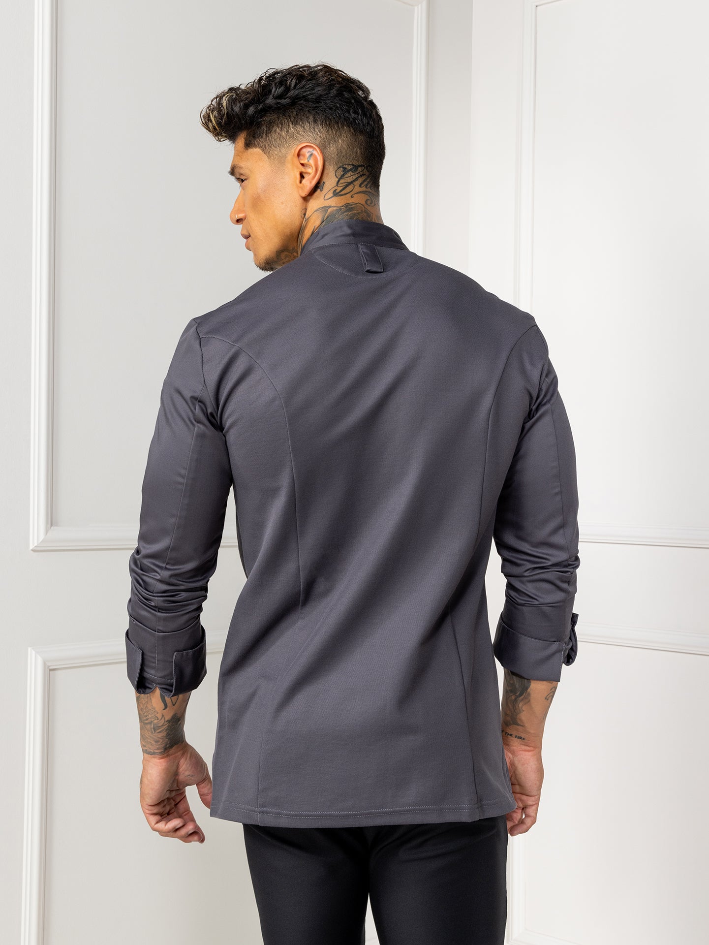 Chef Jacket Alain Dark Grey by Le Nouveau Chef -  ChefsCotton