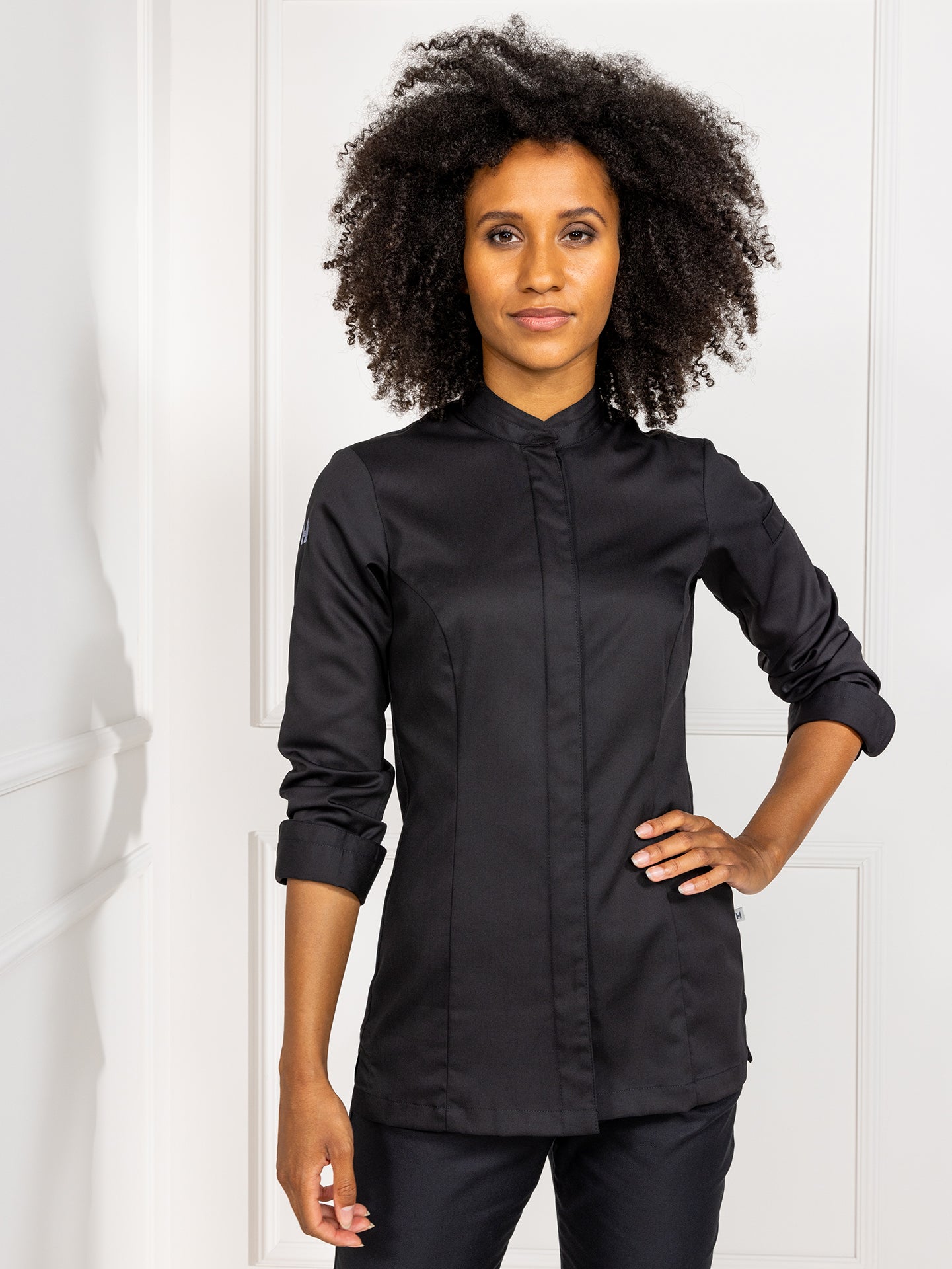 Chef Jacket Elise Black by Le Nouveau Chef -  ChefsCotton