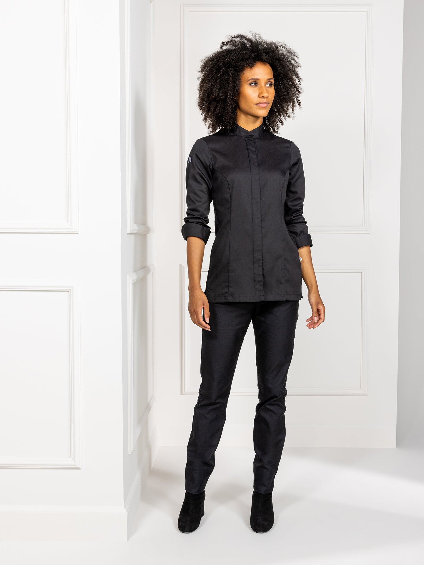 Chef Jacket Elise Black by Le Nouveau Chef -  ChefsCotton