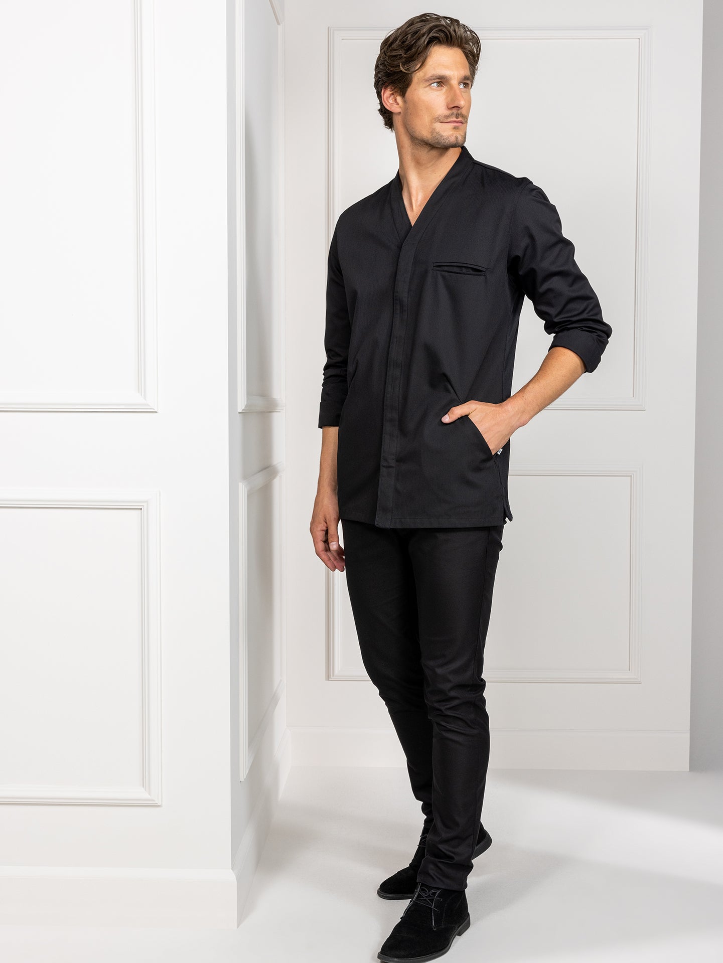 Chef Jacket Andreas Black by Le Nouveau Chef -  ChefsCotton