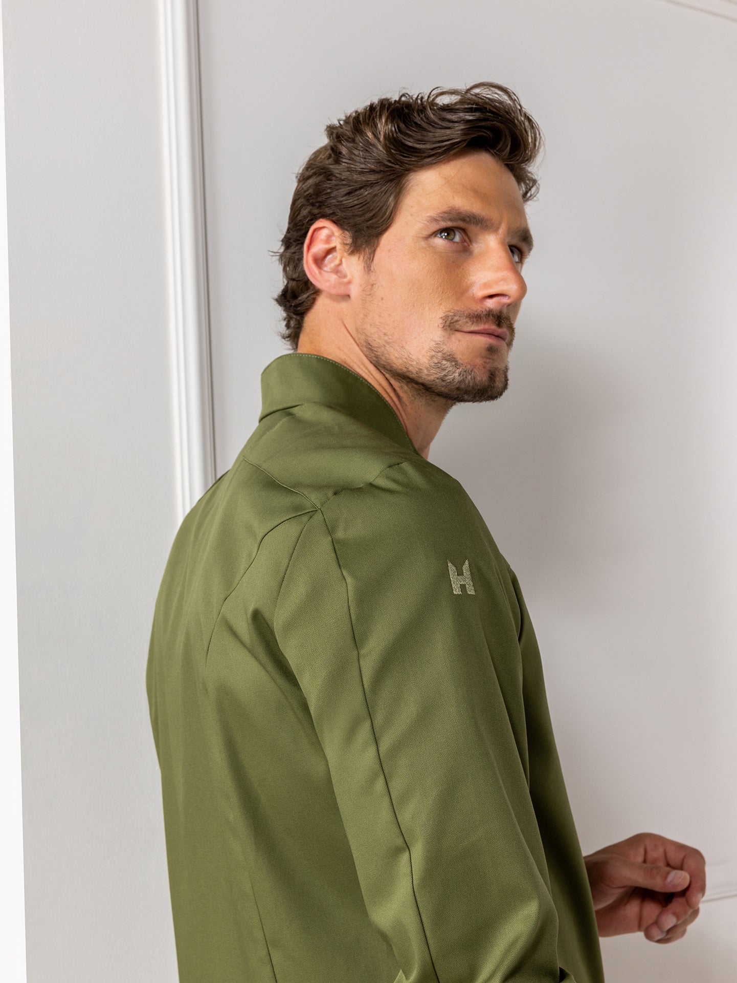 Chef Jacket Nero Olive Green by Le Nouveau Chef