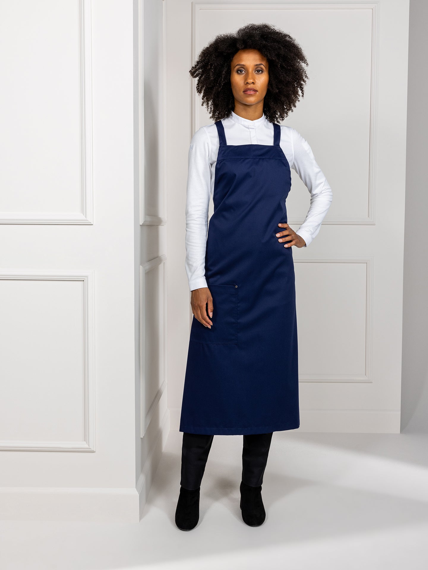 Bib Apron Erik Navy by Le Nouveau Chef -  ChefsCotton