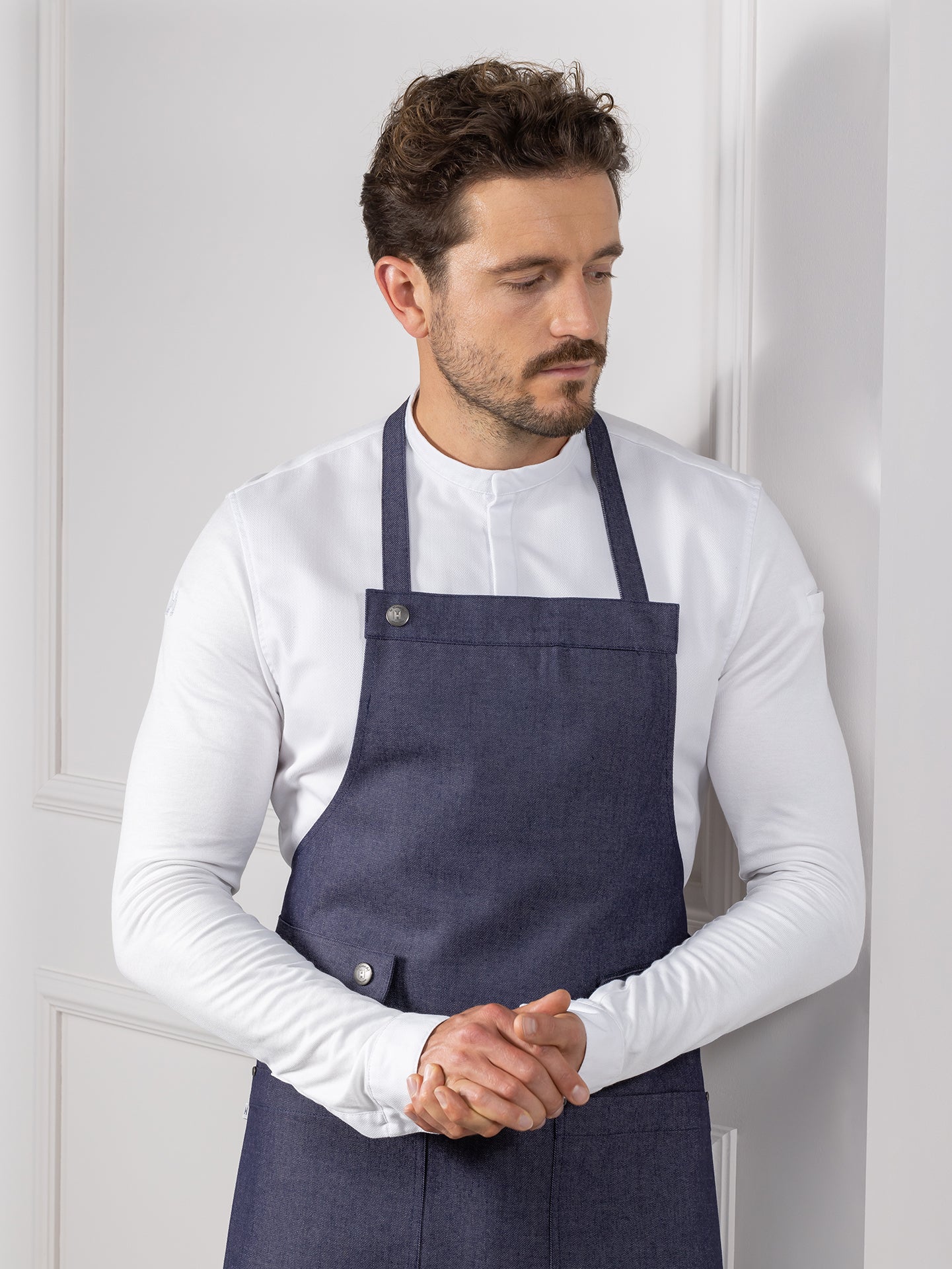 Bib Apron Dakota Heavy Blue Denim by Le Nouveau Chef -  ChefsCotton