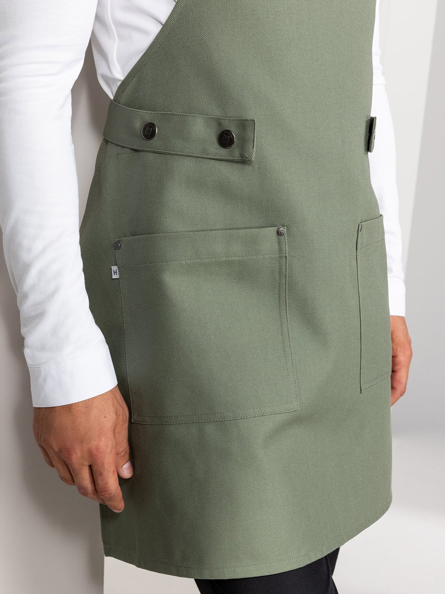 Bib Apron Dakota Green Canvas by Le Nouveau Chef -  ChefsCotton