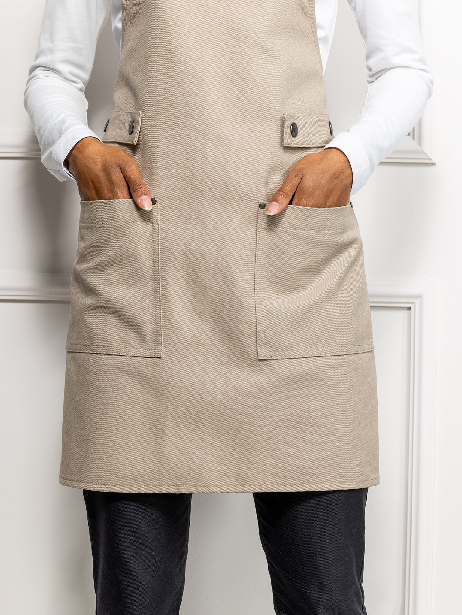 Bib Apron Dakota Sand Canvas by Le Nouveau Chef -  ChefsCotton