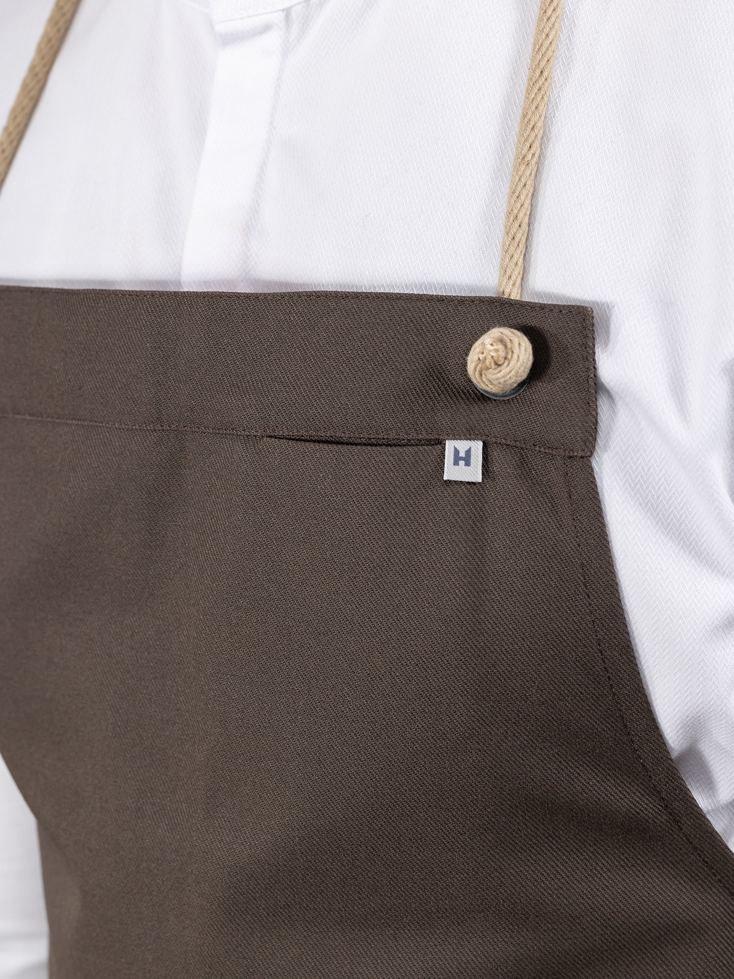 Bib Apron Spanish One Brown Canvas by Le Nouveau Chef -  ChefsCotton