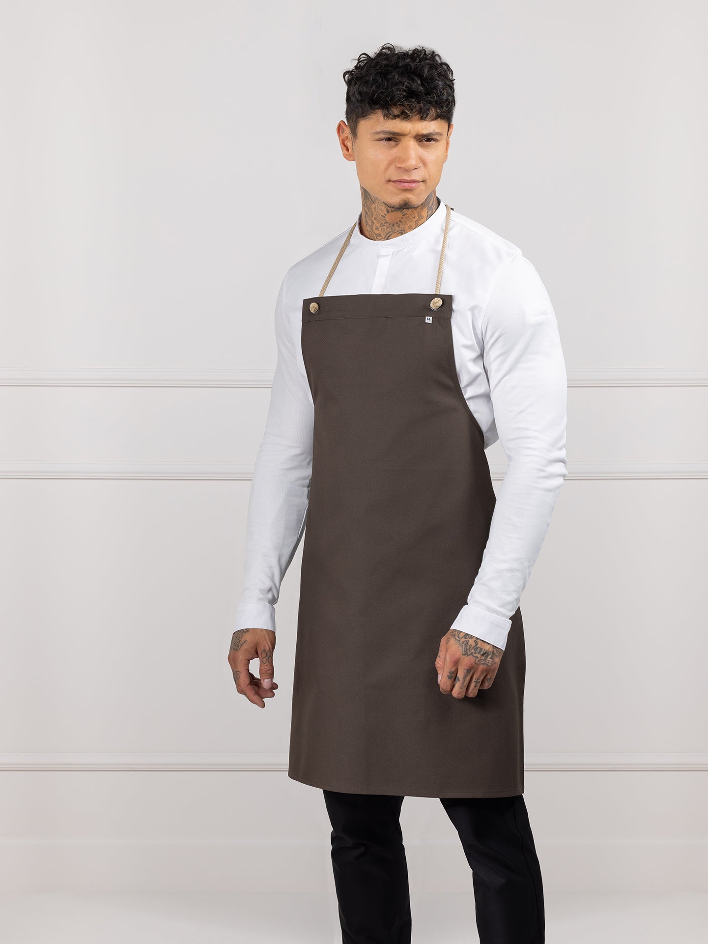 Bib Apron Spanish One Brown Canvas by Le Nouveau Chef -  ChefsCotton