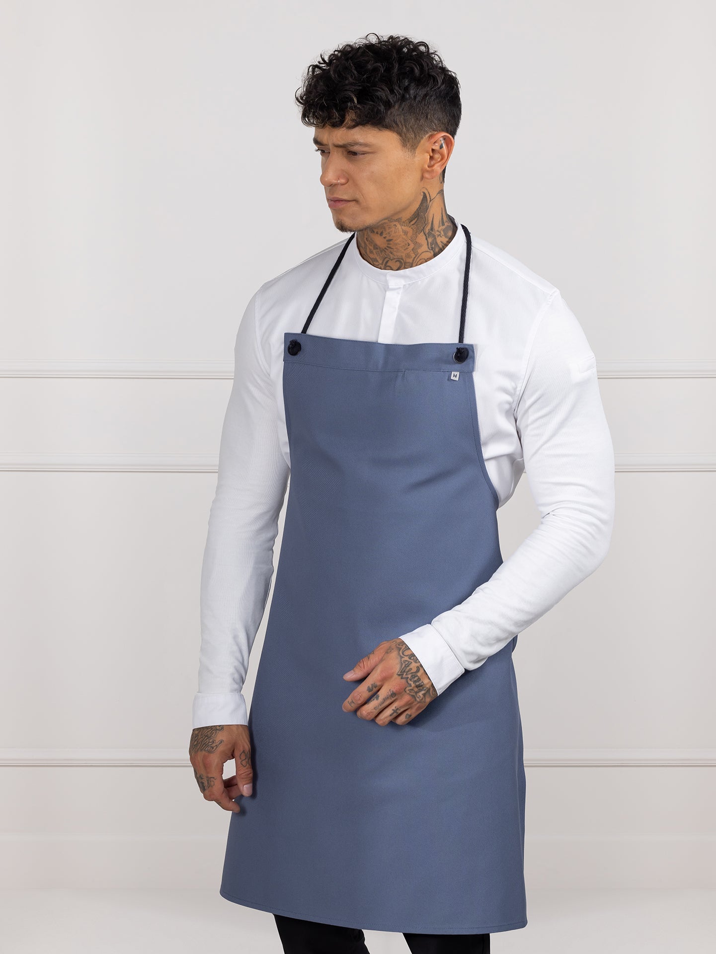 Bib Apron Spanish One Blue Canvas by Le Nouveau Chef -  ChefsCotton