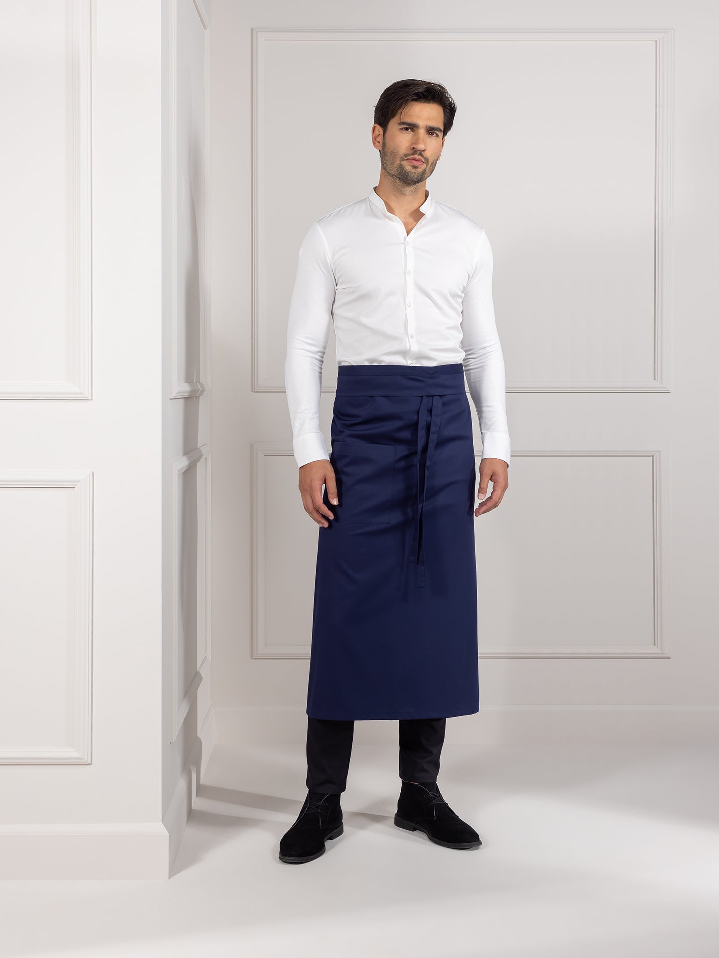 Apron Nicolas Navy by Le Nouveau Chef -  ChefsCotton